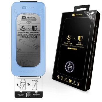 hoda【iPhone 18系列】 AR抗反射極透防窺玻璃保護貼(附無塵太空艙貼膜神器)