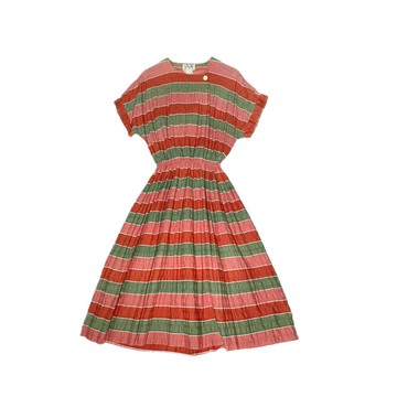 古著三色橫紋洋裝