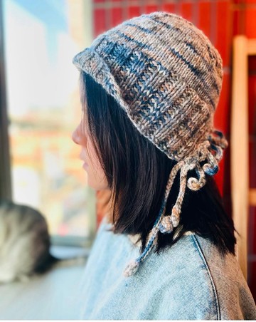 革物製織丨手染美麗諾羊毛_跳舞的精靈水母毛帽