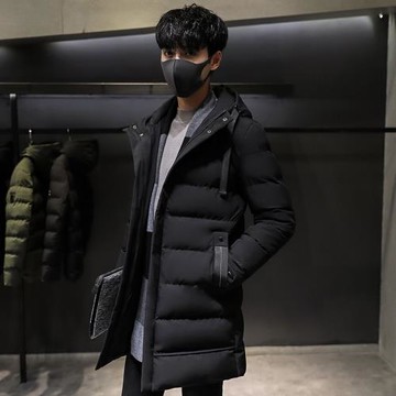 冬季加厚棉衣男2023新款潮流韓版修身保暖棉襖男士中長款連帽外套