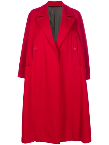 Yohji Yamamoto Pre-Owned - 2000s Ys oversized midi coat - women - Nylon/Cupro/Wool - M - Red