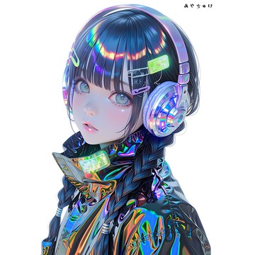 【5 月新品 3】07-124-0242 人物貼紙 賽博龐克風格