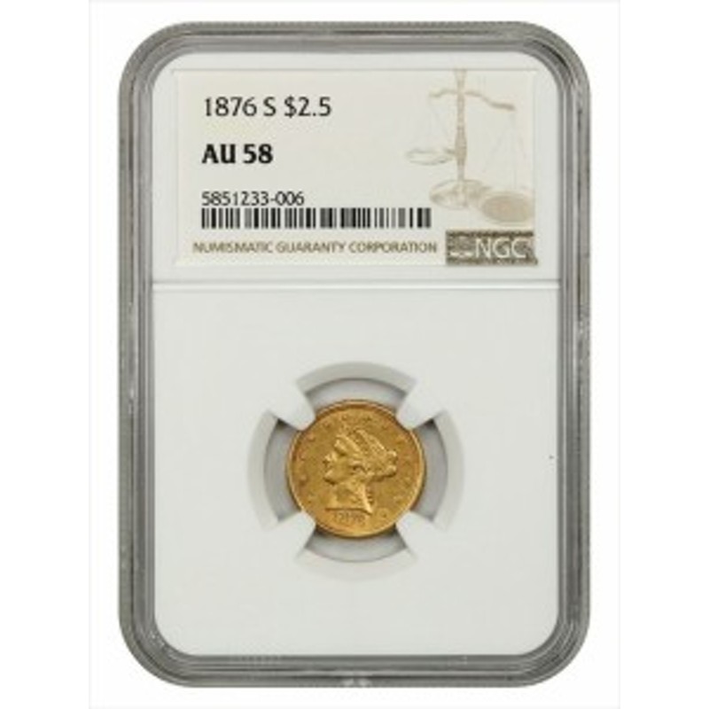 品質保証書付】 アンティークコイン NGC PCGS 1876年-S $2 1/2 NGC