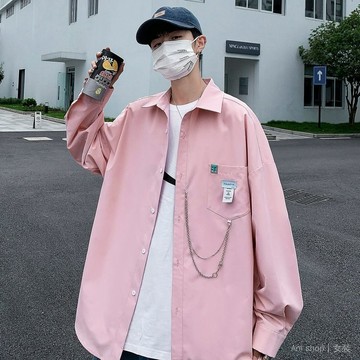 熱戀限定🔥 ins痞帥襯衫男潮牌秋季寬鬆日係長袖襯衣港風小衆寸衫外套 ZYPY