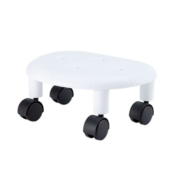 isona 愛收納 360度萬向滑輪矮凳  白色  1個