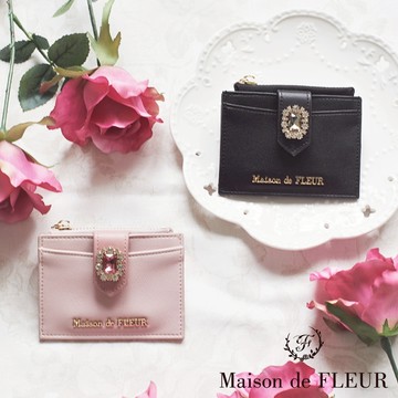 Maison de FLEUR 華麗雙色寶石方形名片卡夾(8A33FTJ0300)