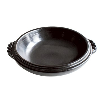 佐和陶瓷國際有限公司 黑釉7號雙耳淺鍋 日本製 無蓋 23 x 20 x 4cm 500ml  23cm  1個