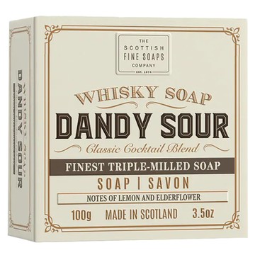 SCOTTISH FINE SOAPS 威士忌系列 紳士沐浴皂 白盒 男子漢Dandy Sour 紙盒包裝  100g  1個