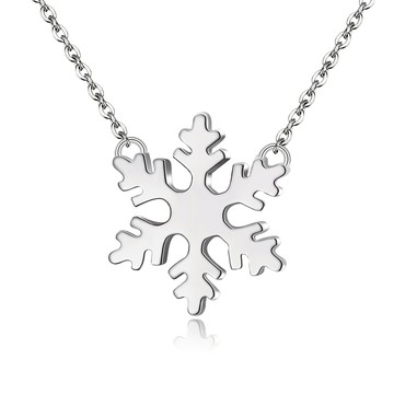 聖誕獨家禮物．白鋼項鍊｜雪花．客製刻字