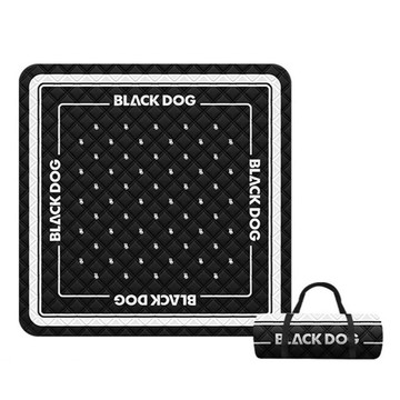 BLACK DOG 黑狗 聲波戶外野餐墊防潮墊帳篷地墊  200 x 200cm  黑白回紋