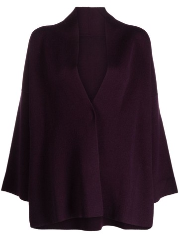 Le Tricot Perugia - V-neck wool blend cardigan - women - Cashmere/Virgin Wool/Spandex/Elastane/Polyamide/Silk - S - Purple