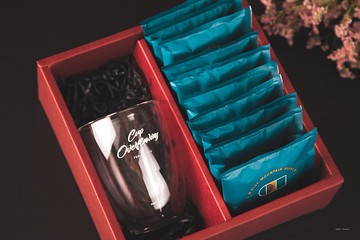 福杯滿溢 雙層玻璃杯 藍山風味 掛耳式濾泡咖啡 10入