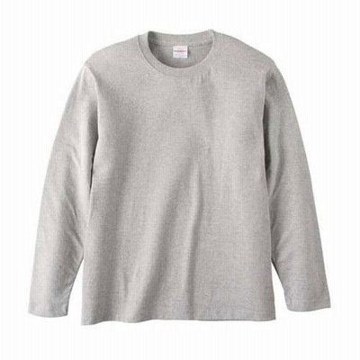 Tシャツ メンズ レディース 長袖 無地 uネック 綿 コットン 大きい 厚手 シャツ tシャツ スポーツ ブランド トップス クルーネック 丈夫 男 女 s m l 2l 3l 灰色