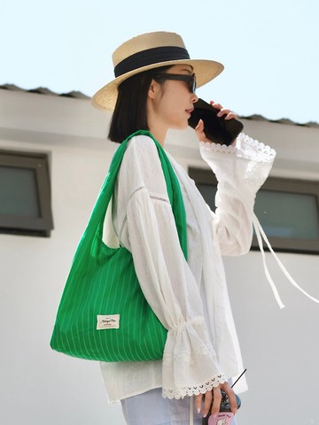 超清新的 正綠色托特包 輕盈隨性的布袋