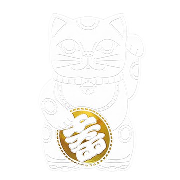 好物良品 開運招財繽紛Lucky Neko燙金靜電貼紙  大(35.5 x 23.5cm)  平安快樂
