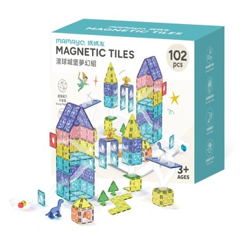 mamayo 星鑽透光磁力片-滾球城堡夢幻組102pcs(拼圖/開放式玩具/建構式玩具/附VR雲端教學)
