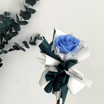 【Flora Flower】單支永生玫瑰-自然色系公主藍