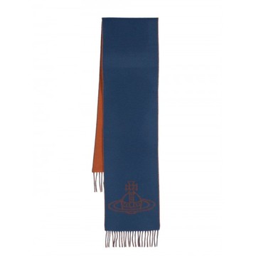 Vivienne Westwood - Blue And Orange Wool Scarf Uni