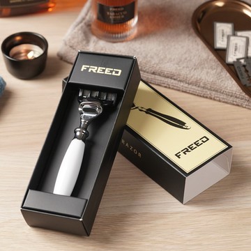 【FREED】兩週年特仕款 - 五刀式刮鬍刀 - 珍珠白 客製化刻字