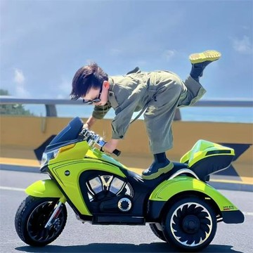 兒童電動摩托車男女寶寶可坐雙人超大充電雙驅三輪電玩具遙控警車