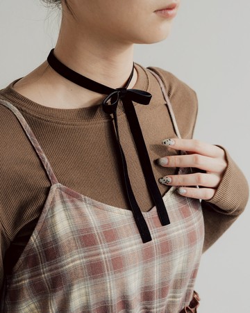 質感絨面緞帶蝴蝶結頸鍊