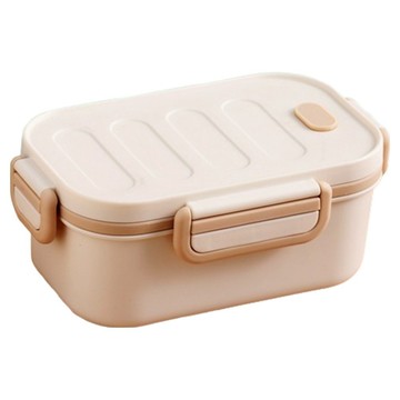 可微波 雙層便當盒 1L  杏色  1個