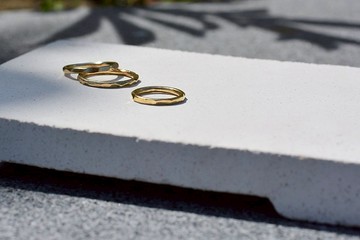 不規則切面黃銅戒指