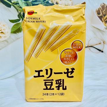 日本 bourbon 北日本 豆乳愛麗絲威化餅乾棒 24本入 使用國產大豆黃豆粉｜全店$199免運