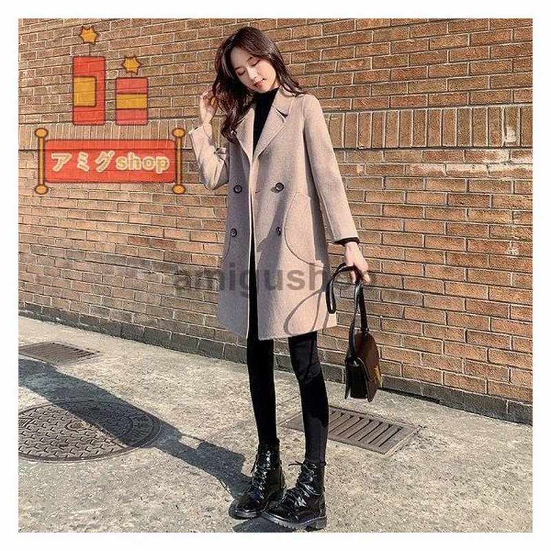 Pコート レディース アウター ブラック ブラウン チェスターコート ロング シンプル きれいめ フェミニン 通販 Lineポイント最大get Lineショッピング