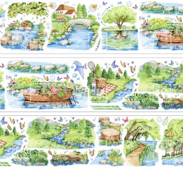 林間小憩 初夏 こうえん 水彩畫造景 PET 和紙膠帶 台灣製 10米卷