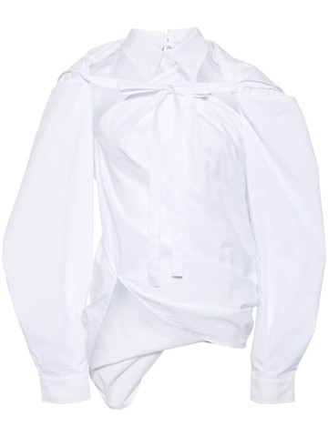 pushBUTTON - asymmetric twisted shirt - women - Cotton - S - White