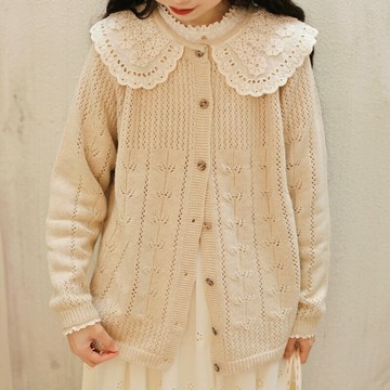 日系花邊翻領羊毛外套795429