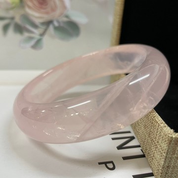 天然水晶 清透漂亮 星光粉水晶 粉水晶手鐲3號17mm77公克 19圍❤️自用送禮兩相宜 粉水晶手鐲 粉晶 A0023