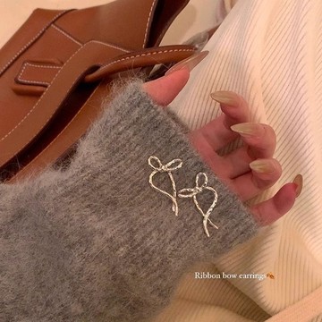蝴蝶結耳環女 輕奢小眾設計 新品獨特氣質高級耳飾