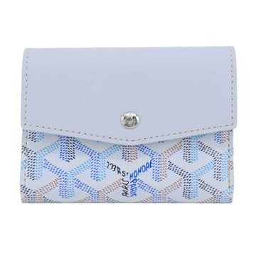 GOYARD 拼接塗料帆布三折短夾(極地藍)