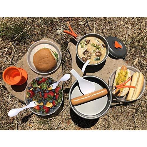 gear4U: Best BPA-Free Camping Cookware 10 13  14 Piece Sets Mess Kit  