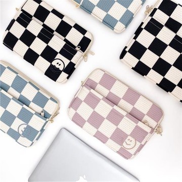 批發新款韓版格子ipad內膽包13.3寸14寸筆記本單肩手提斜挎電腦包