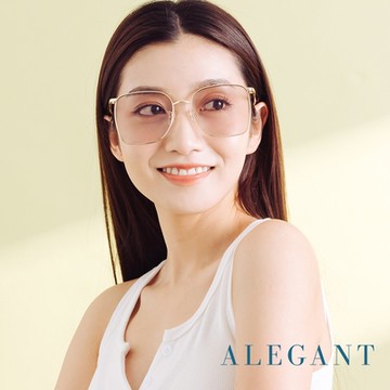 ALEGANT時尚格調丁香紫幾何線條金色方框墨鏡│UV400太陽眼鏡│凱魯瓦的黃金海岸