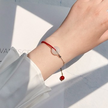 🧡限時免費刻字『LINE禮物獨家』【OCTOBER 16Th】天然白玉平安扣編織紅繩手鍊 開運 生日禮物 閨蜜禮物 情人節禮物 交換禮物 NOV14