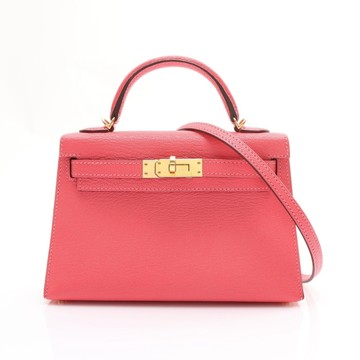 HERMES 愛馬仕 唇膏粉紅色 Chevre 山羊皮 Mini Kelly 2 肩背包 Y刻 【二手名牌BRAND OFF】
