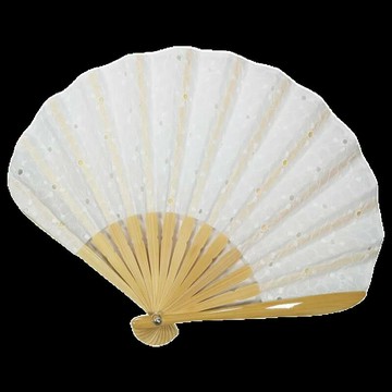貝殼扇 日式 和風刺繡 棉布白色小扇子 日本扇子 日式扇子 日本舞扇 古風扇子 古風扇子 扇子 古風 折扇 日本