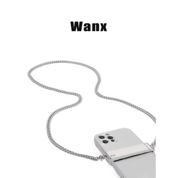 玩肆 手機鏈條斜挎手機掛繩可背蘋果手機殼背夾扣背帶高級感鏈子