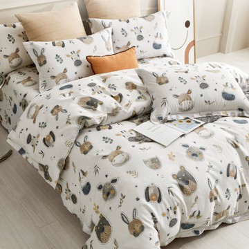 (無被套)吸濕排汗3M科技天絲-床包枕套三件組 / 萌寵嘟嘟