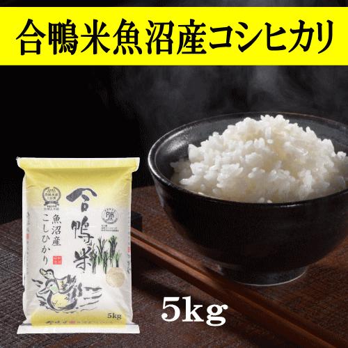 送料無料 令和４年産 合鴨米魚沼産コシヒカリ 5kg おこめ 精米 新潟