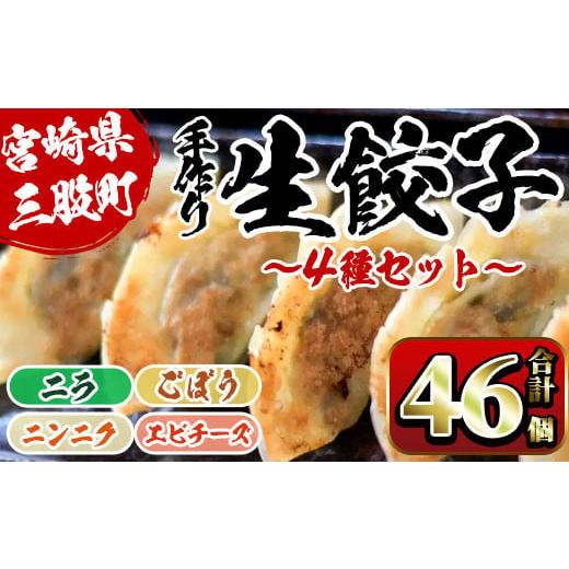 ふるさと納税 宮崎県 三股町 MI286 ＜数量限定！＞福栄生餃子店餃子4種セット＜ニラ・ごぼう・ニンニク・エビチーズ＞(合計46個)