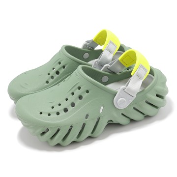[ACS] Crocs 洞洞鞋 Echo Clog K 中童 苔癬綠 波波小克駱格 小朋友 涼拖鞋 休閒鞋 卡駱馳 208190308