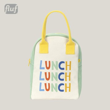 拉鍊隨手袋【午餐時光】-加拿大Fluf有機棉