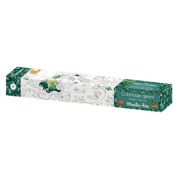 Moulin Roty 巨型著色海報 1m50 x 45 cm  叢林巨人 黑白色  1盒