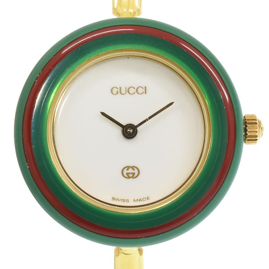 GUCCI】グッチ 1100L チェンジベゼル GP バングルウォッチ【中古