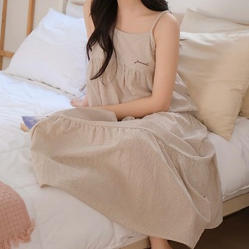 現貨👗 JUUNEEDU 條紋無袖 連身裙 睡衣 套裝 連身睡衣